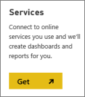 Screenshot of the Services dialog, showing the Get button.