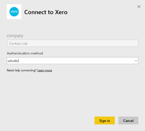 Xero Authentication Method