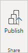Screenshot of the Publish on the ribbon, showing how to Publish from Power B I Desktop.