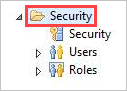 Screenshot of the Security folder structure on the left pane.