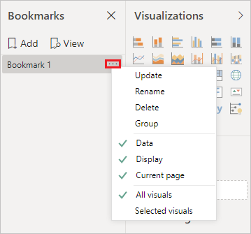 Screenshot showing selecting the bookmark menu by using the ellipsis.