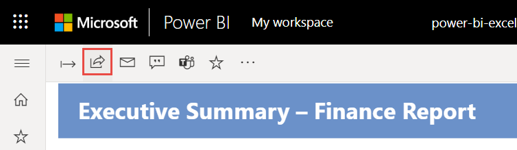 Screenshot of sharing your report from the Power BI service.