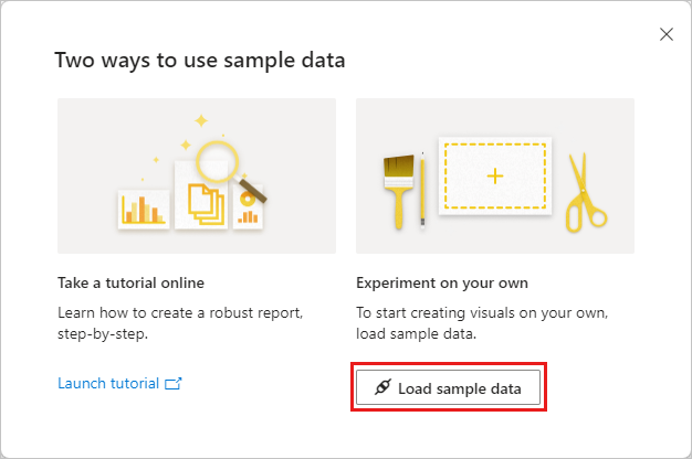 Screenshot of Two ways to use sample data > Load data.