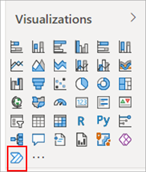 Screenshot of selecting the Power Automate icon from the Visualizations pane