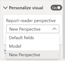 Select the drop down arrow to see your other perspectives