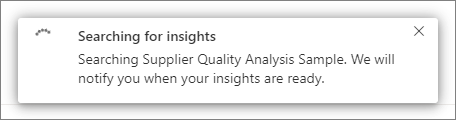 Searching for insights dialog