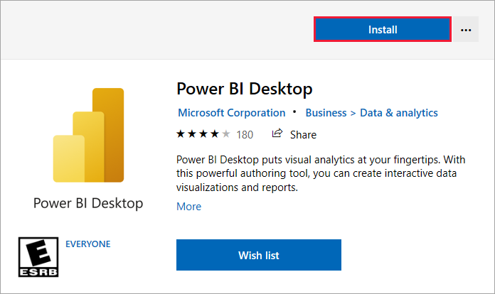 Power BI Desktop Download from Microsoft Store