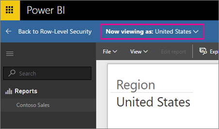 Now viewing as - Row Level Security in Power BI