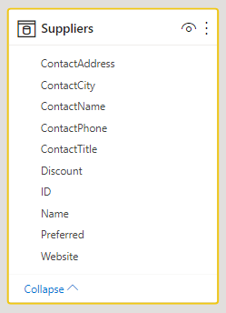 Screenshot showing a Suppliers table that includes contact information.