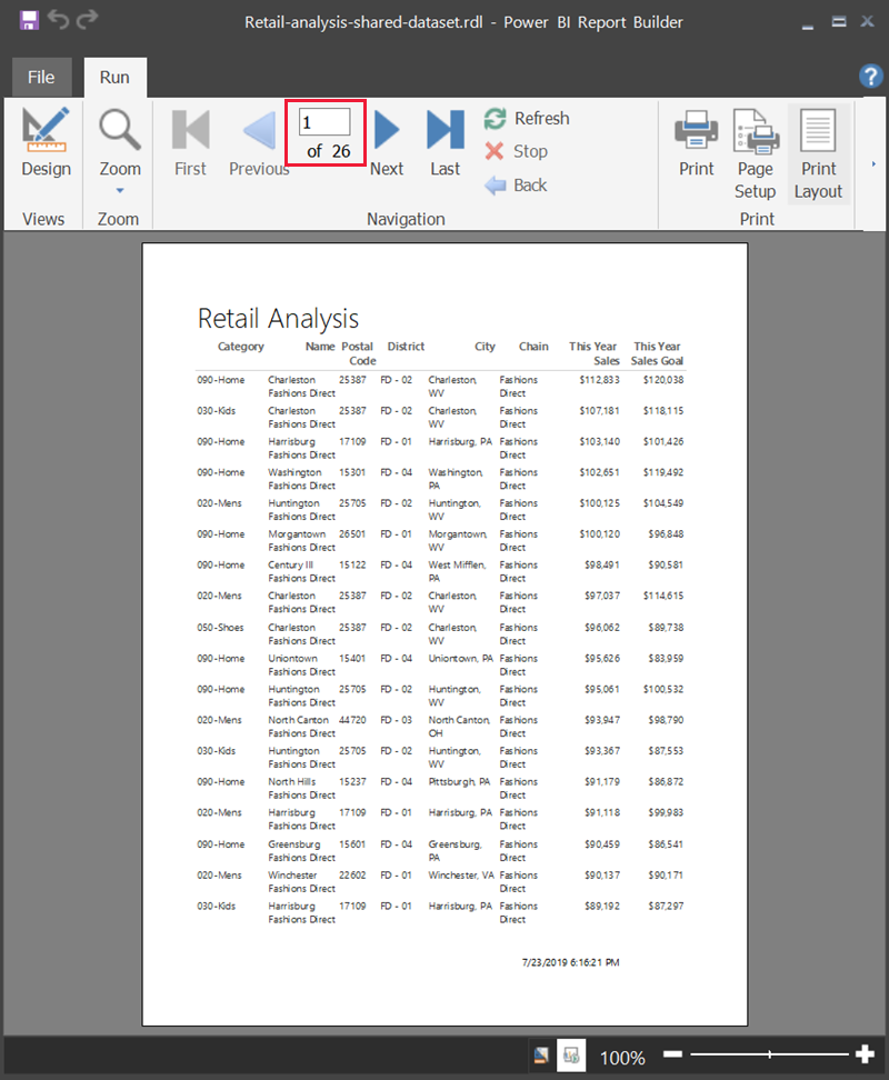 Page Nav and Page Breaks/Footers = Paginated Reports (not Power BI)