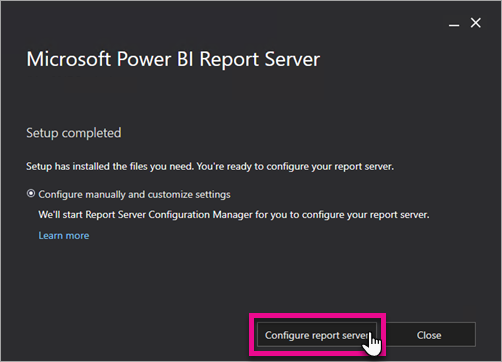 Configure the report server