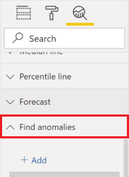 Screenshot showing entry point for anomaly detection.