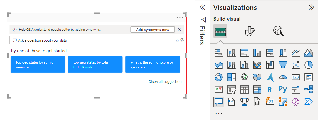 Create A Q A Visual In A Report Power Bi Microsoft Docs