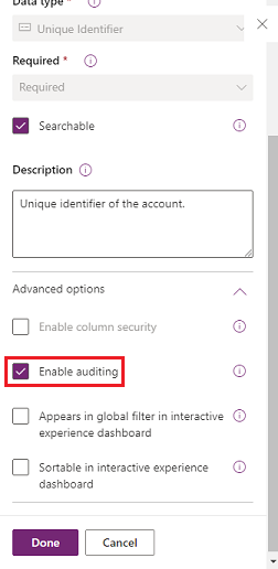 Select Enable auditing
