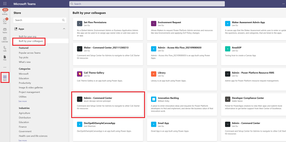 Find apps in the Microsoft Teams app store