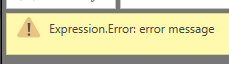 An example of an Expression.Error error message.