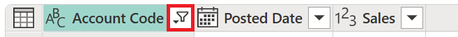 Filter applied icon in a column header.