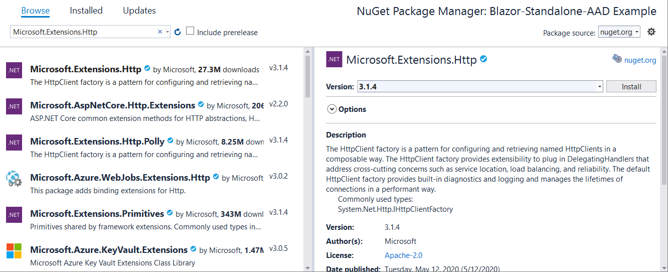 Install the required NuGet package.