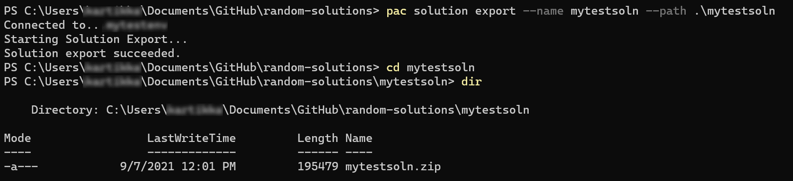 Pac solution export.