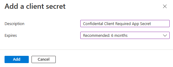 Add a client secret