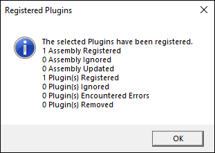 registered plug-in dialog.