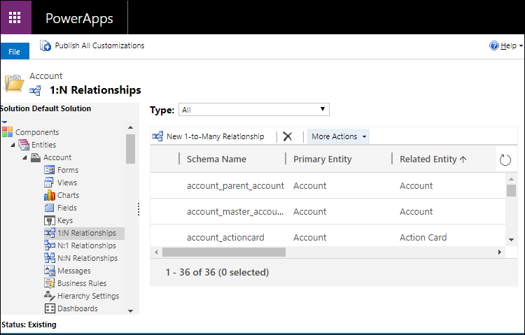 Create And Edit 1 N One To Many Or N 1 Many To One Table Relationships Using Solution Explorer Power Apps Microsoft Docs