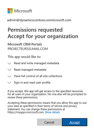 Disable SharePoint integration consent screen