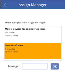 Finished Assign Manager screen.