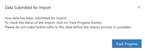 Track the import progress.