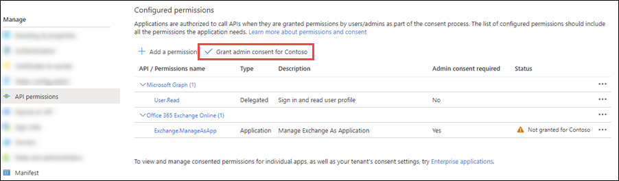 Original incorrect API permissions.