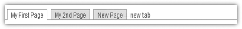 Each tab represents a virtual page where the user can put more widgets