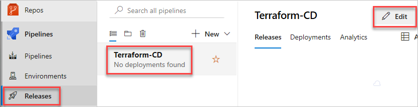 Select release pipeline
