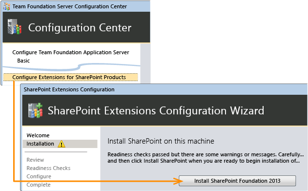 Start Configure Extensions for SharePoint Products Wizard