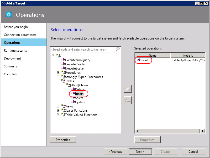 Select Operation on the SQL Server table