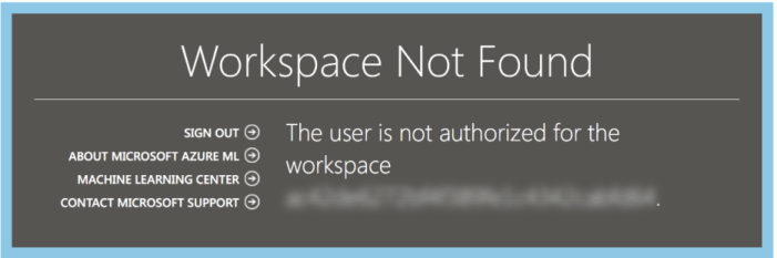Workspace not found
