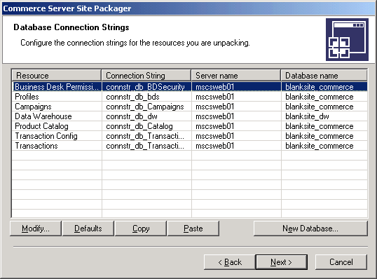 Database Connection Strings 1, example A 