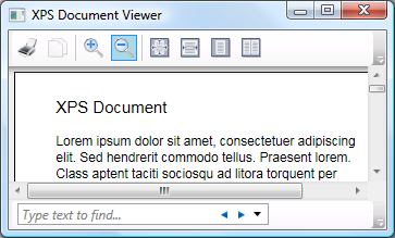 An XPS document within a DocumentViewer control