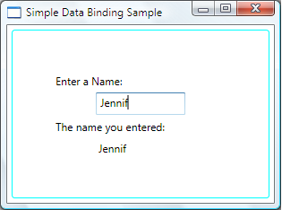 Simple data binding sample screen shot