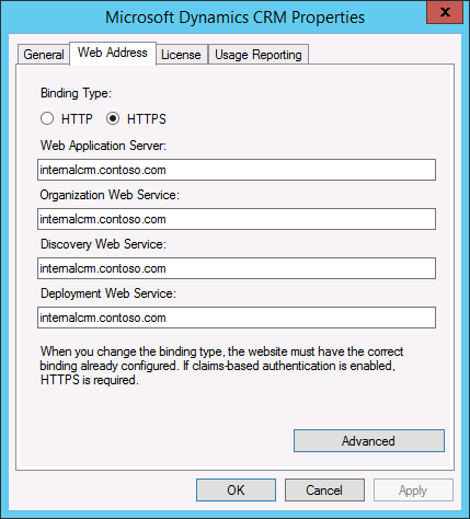 Configure Web Address