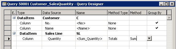 Query with Sum column