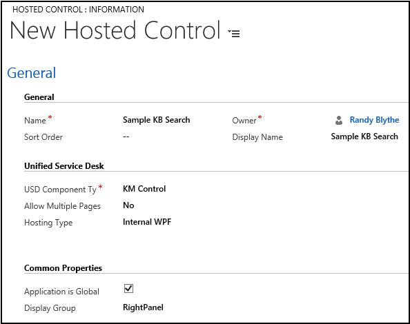 Create a KM Control hosted control