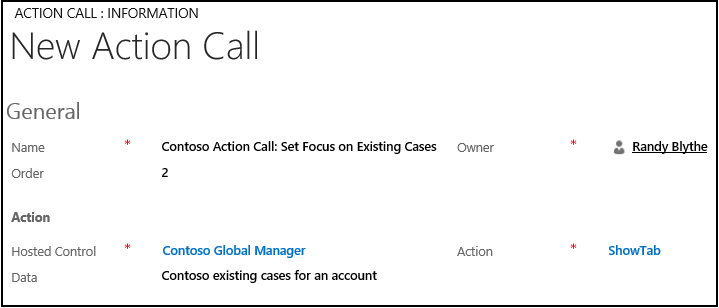 Create an action call in Unified Service Desk