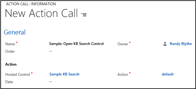 Action call to open the KB Search panel