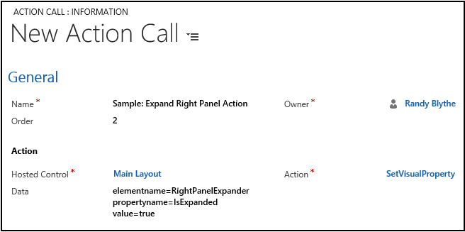 Create action call