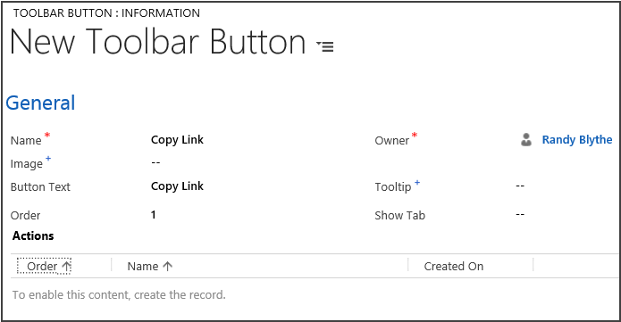 New toolbar button