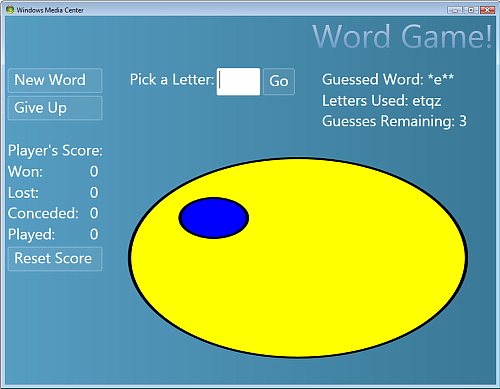 WordGame sample screen shot