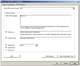 Figure 4. Customizing 2007 Office system settings