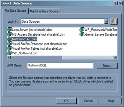 Figure 12   Your newly created ODBC data source should now appear in the list of data sources