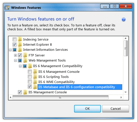 Turn Windows Features On or Off dialog box