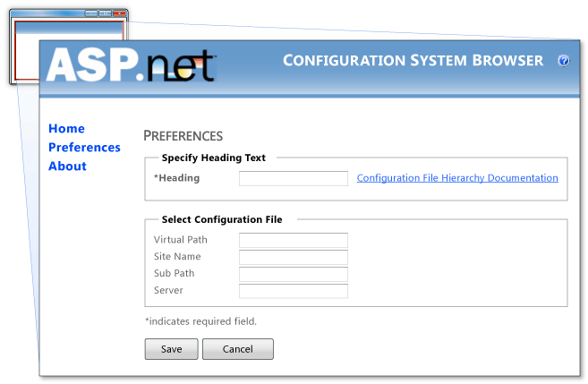 Configuration System Browser Preferences page